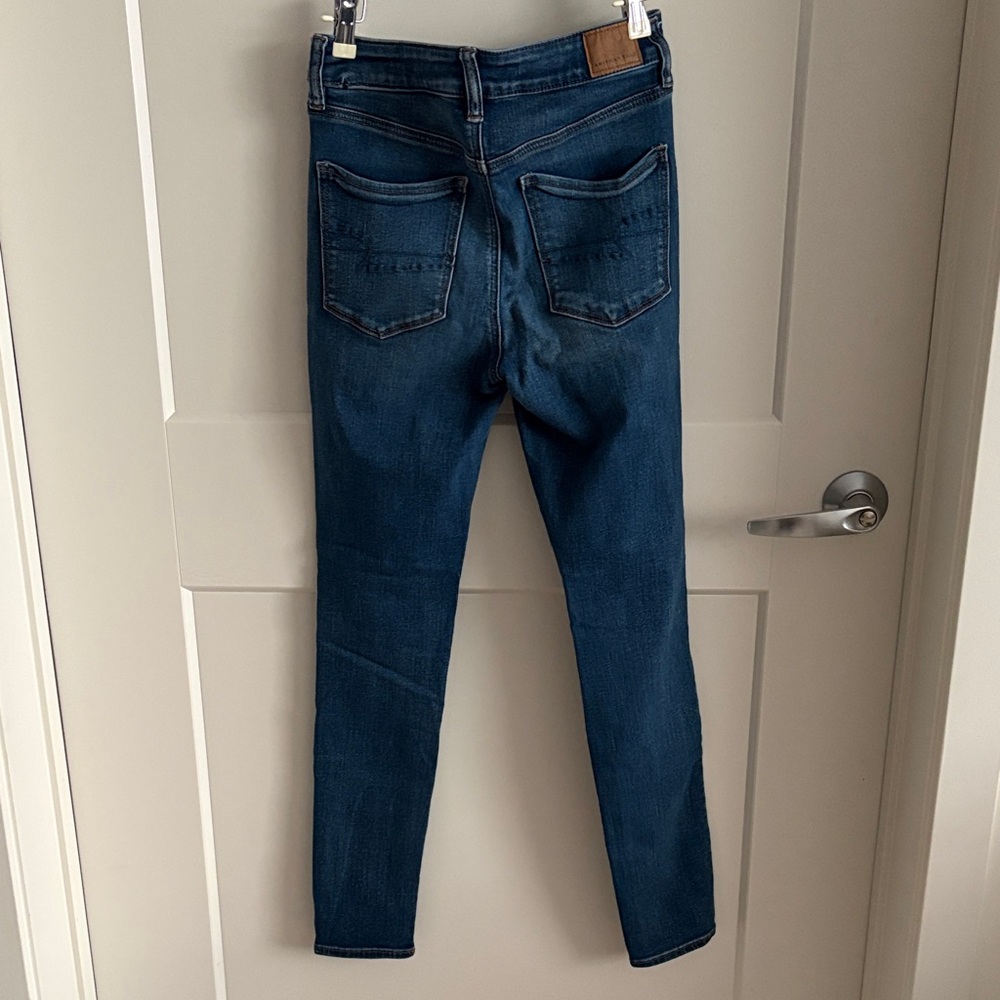 American Eagle Outfitters Blue Ripped Skinny Jeans lot of 2 - Picture 3 of 9